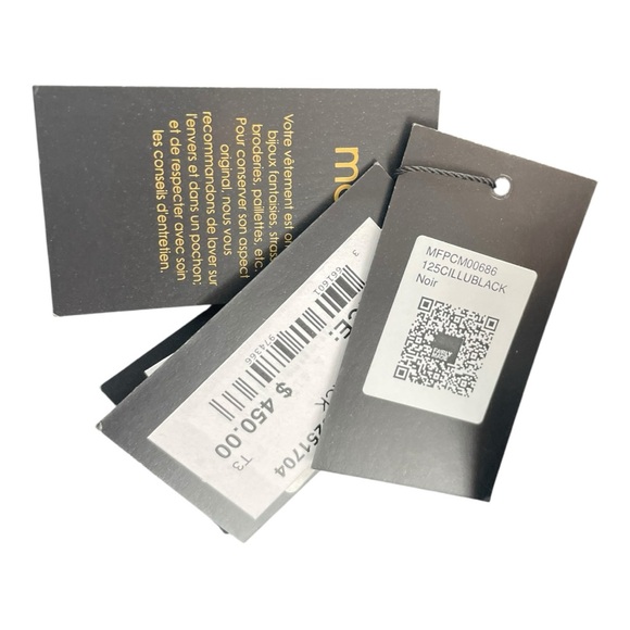 MAJE Rhinestone Denim Shirt Black Wmn’s Sz 3 Straight Cut 125CILLUBLACK $450 NWT - Picture 6 of 7